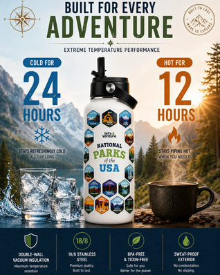 Lets Venture™ National Parks Water Bottle + Stickers