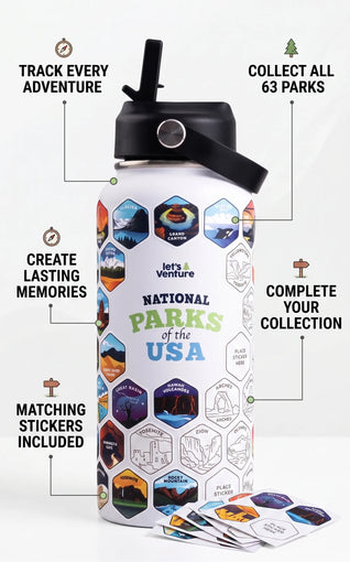 Lets Venture™ National Parks Water Bottle + Stickers