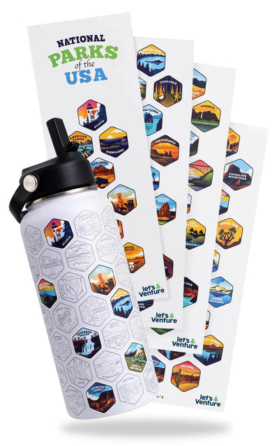 Lets Venture National Parks Water Bottle + Stickers