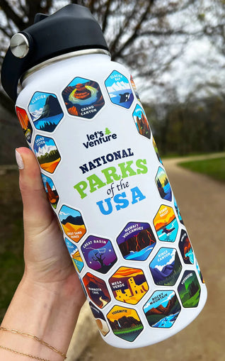 Lets Venture™ National Parks Water Bottle + Stickers