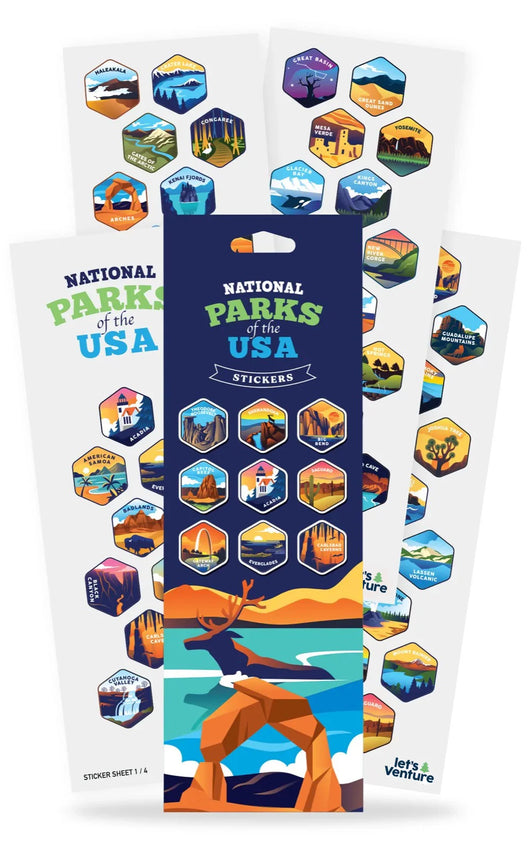 Lets Venture National Parks Water Bottle + Stickers
