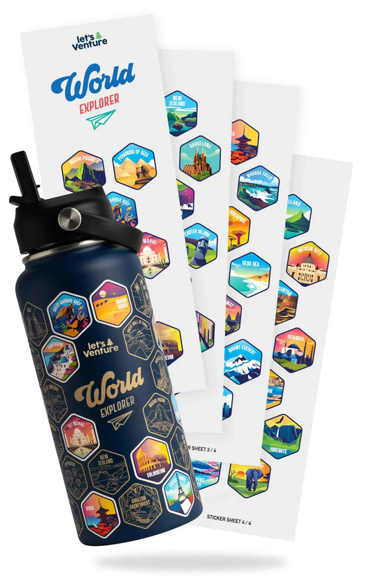 Lets Venture™ World Explorer Water Bottle + Stickers