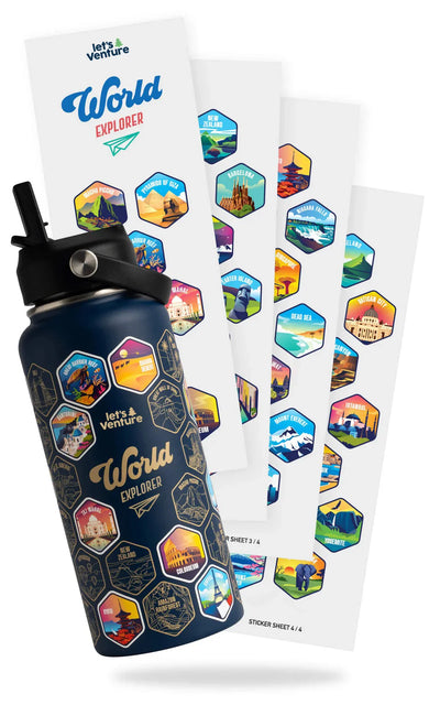 Lets Venture National Parks Water Bottle + Stickers