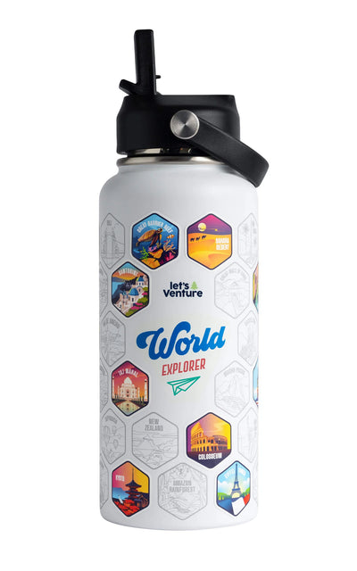 Lets Venture™ World Explorer Water Bottle + Stickers