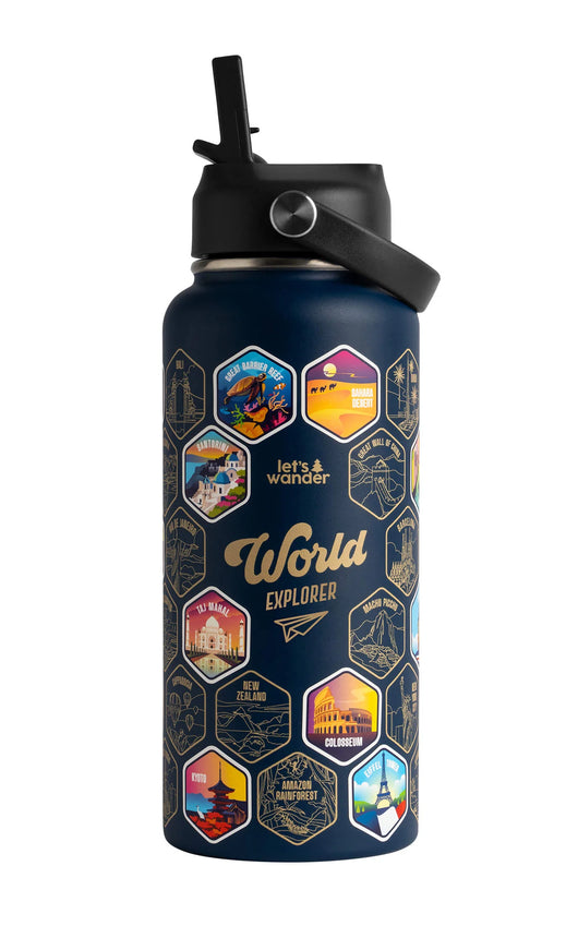 Lets Venture™ World Explorer Water Bottle + Stickers
